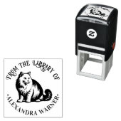 Fluffy Long Hair Cat Sitting #2 Bibliotheksname Permastempel (Beispiel)