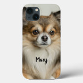 Fluffy Long Haired Chihuahua Puppy Dog Case-Mate iPhone Hülle (Rückseite)