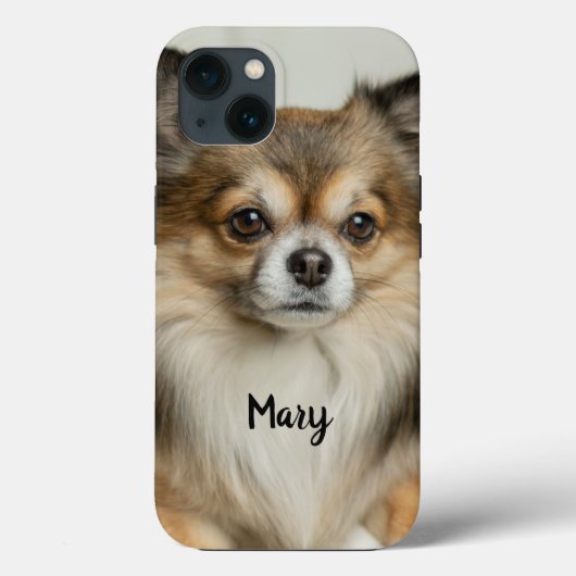 Fluffy Long Haired Chihuahua Puppy Dog Case-Mate iPhone Hülle (Rückseite)