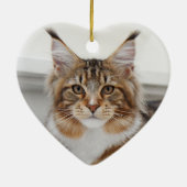 Fluffy Maine Coon Cat Keramik Ornament (Hinten)