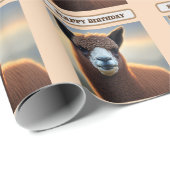 "Fluffy Majesty: The Big Wooly Brown Alpaca" Geschenkpapier (Rolleneckpunkt)