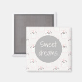 Fluffy Marshmallow Kitty in Pink | Sweet Dreams Magnet (Vorderseite/Rückseite)