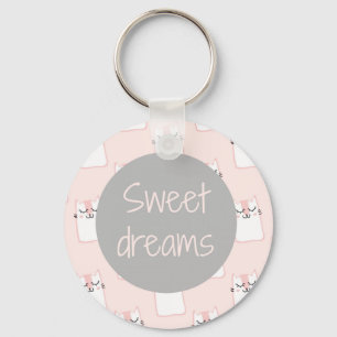 Fluffy Marshmallow Kitty in Pink   Sweet Dreams Schlüsselanhänger