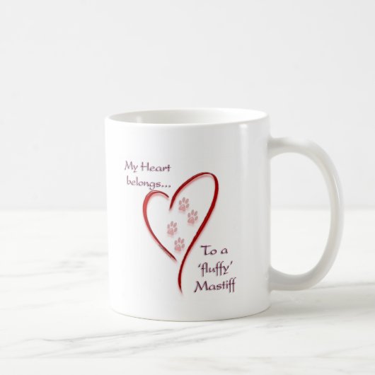 Fluffy Mastiff Heart Belongs Kaffeetasse (Rechts)
