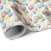 Fluffy Mastiff Puppy Birthday Party Balloons Geschenkpapier (Rolleneckpunkt)