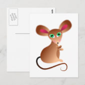 Fluffy Mouse Postkarte (Vorne/Hinten)