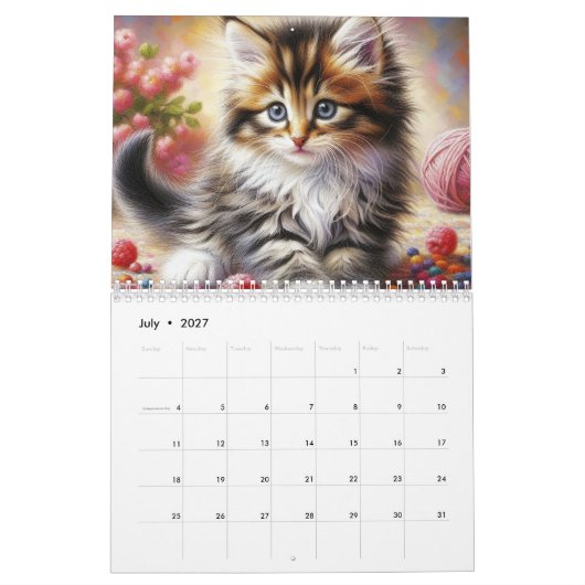 Fluffy Niedlich Kittens Kalender (Jul 2027)