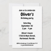 Fluffy Niedlich Monster Einladung zum Geburtstag (Rückseite)