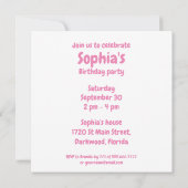 Fluffy Niedlich Monster Einladung zum Geburtstag (Rückseite)