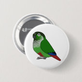 Fluffy normaler Papageienpapagei-Cartoon Button (Vorne & Hinten)