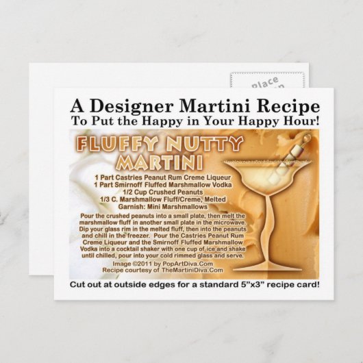 Fluffy Nutty Martini Rezept Postkarte (Vorne/Hinten)
