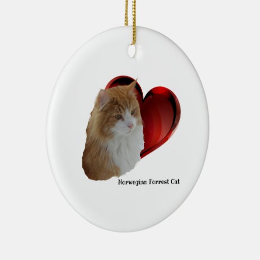 Fluffy Orange Long Hair Forest Cherz Keramik Ornament (Rechts)