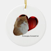 Fluffy Orange Long Hair Forest Cherz Keramik Ornament (Vorne)