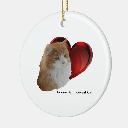 Fluffy Orange Long Hair Forest Cherz Keramik Ornament (Links)