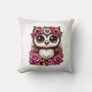 Fluffy Owl mit Daisy & Rose Crown Kissen