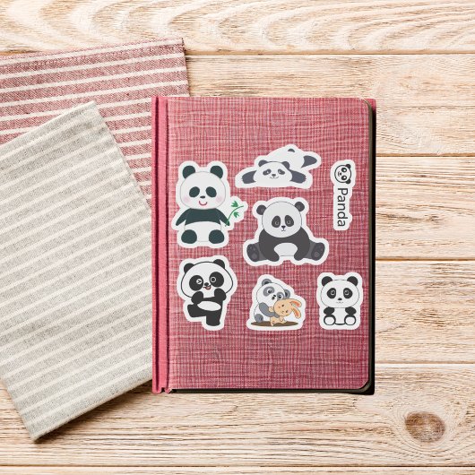 Fluffy Panda Vinyl Aufkleber