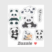 Fluffy Panda Vinyl Aufkleber (Blatt)