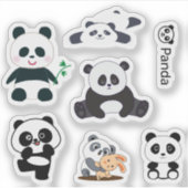 Fluffy Panda Vinyl Aufkleber (Vorderseite)