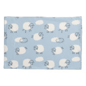 Fluffy Pastel Blue Lamb Pattern Kissenbezug (Rückseite)