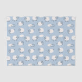 Fluffy Pastel Blue Lamb Pattern Seidenpapier (Vorderseite)