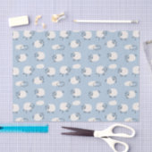 Fluffy Pastel Blue Lamb Pattern Seidenpapier (Handwerk)