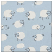 Fluffy Pastel Blue Lamb Pattern Stoff (Nahaufnahme)