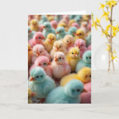 Fluffy Pastel Chicks Photo Card Karte (Gelbe Blume)