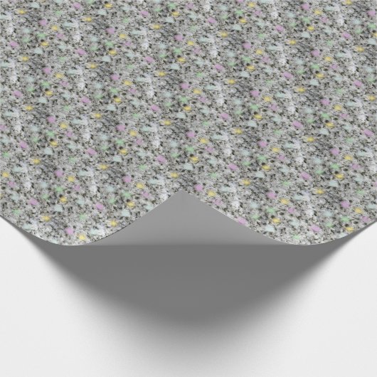 Fluffy Pastel Schwarz und Weiß Rock Textur Geschenkpapier (Ecke)