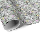 Fluffy Pastel Schwarz und Weiß Rock Textur Geschenkpapier (Rolleneckpunkt)