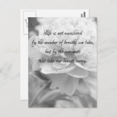Fluffy Peony Life Quote Postcard Postkarte (Vorne/Hinten)
