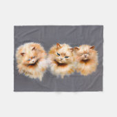 Fluffy Persian Cats Vintage Whimsical Art Throw Fleecedecke (Vorderseite (Horizontal))