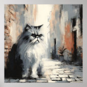 Fluffy Persian Katze Kunstposter Poster (Vorne)