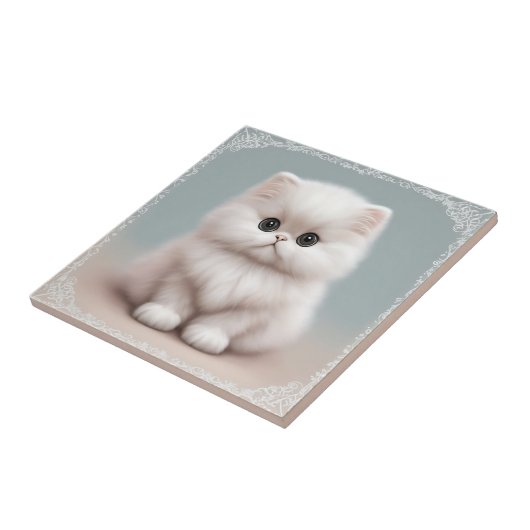 Fluffy Persian Kinderzimmer Cat Art Fliese (Seite)