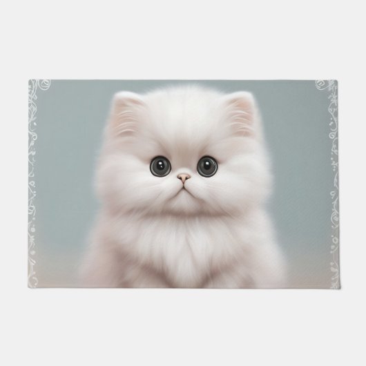 Fluffy Persian Kinderzimmer Cat Art Fußmatte (Vorderseite)