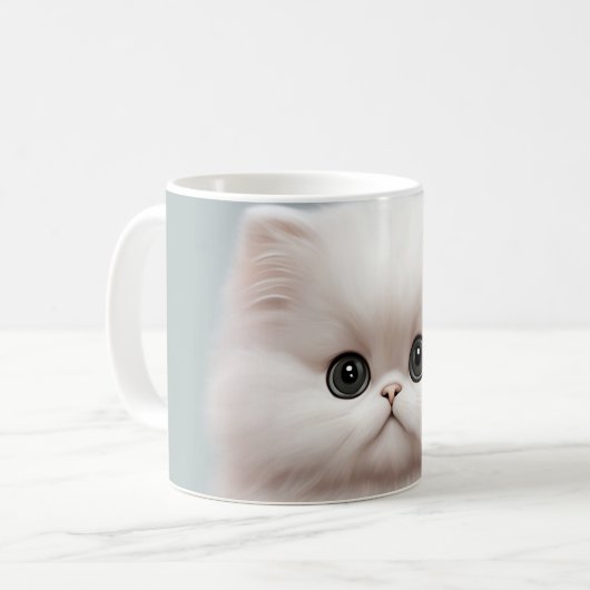 Fluffy Persian Kinderzimmer Cat Art Kaffeetasse (Vorderseite Links)