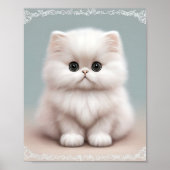 Fluffy Persian Kinderzimmer Cat Art Poster (Vorne)