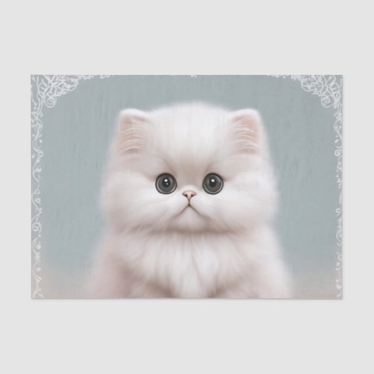 Fluffy Persian Kinderzimmer Cat Art Seidenpapier (Vorderseite)
