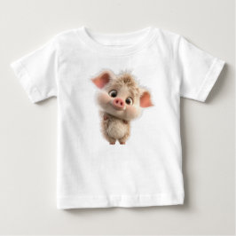 Fluffy Piglet mit Big Eyes Baby T-shirt