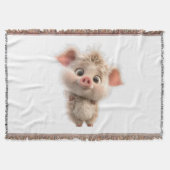 Fluffy Piglet mit Big Eyes Decke (Vorderseite)
