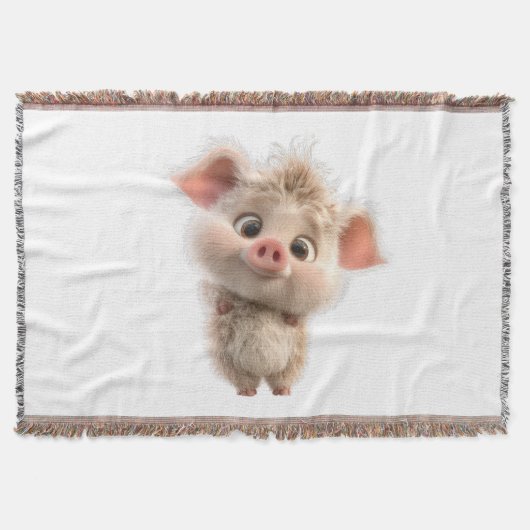 Fluffy Piglet mit Big Eyes Decke (Vorderseite)