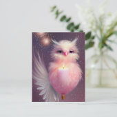 Fluffy Pink Baby Bird Postkarte (Stehend Vorderseite)