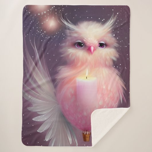 Fluffy Pink Baby Bird Sherpadecke (Vorderseite)
