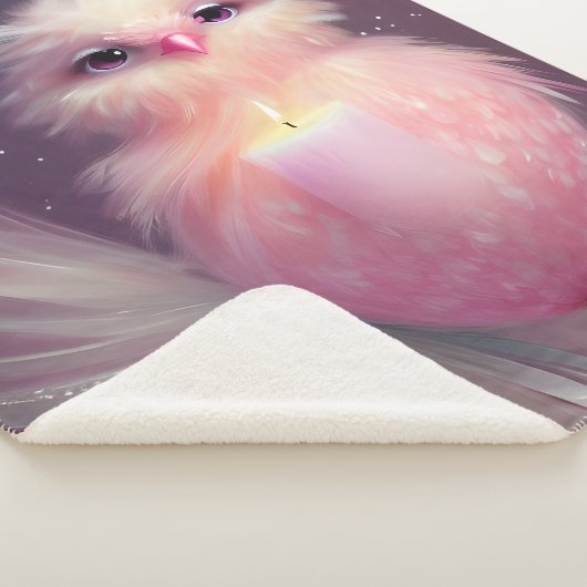 Fluffy Pink Baby Bird Sherpadecke (3/4)