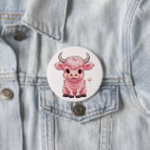 Fluffy Pink Highlands Scottish Cow Button (Beispiel)