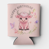 Fluffy Pink Highlands Scottish Cow Dosenkühler (Vorderseite)