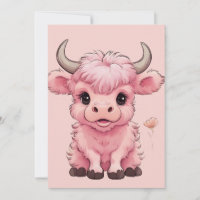 Fluffy Pink Highlands Scottish Cow