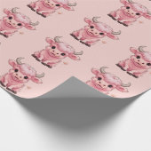 Fluffy Pink Highlands Scottish Cow Geschenkpapier (Ecke)