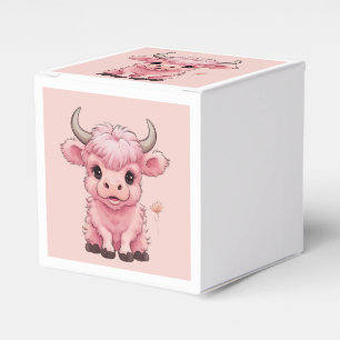 Fluffy Pink Highlands Scottish Cow Geschenkschachtel