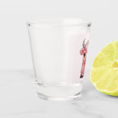 Fluffy Pink Highlands Scottish Cow Schnapsglas (Links)