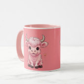 Fluffy Pink Highlands Scottish Cow Tasse (Vorderseite Links)